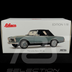 Mercedes-Benz 280 SL Pagoda W113 1968 Silver Green 1/18 Schuco 450060000