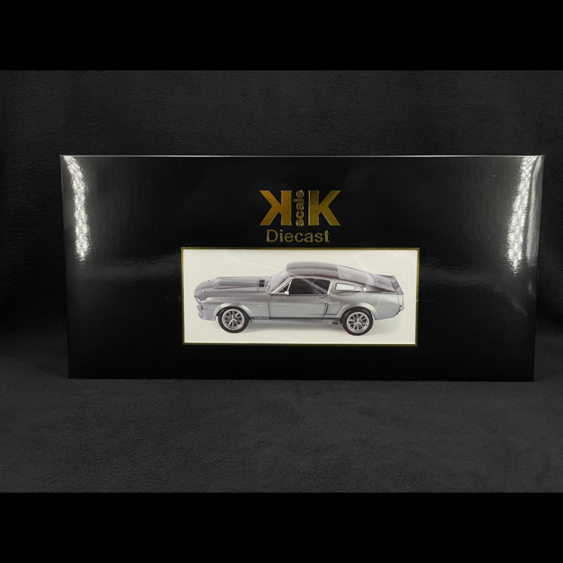 KK Scale Modellino Auto Mustang Shelby GT500 Eleanor 1967 In Metallo, Scala 1/12, Grigio Metallizzato E Nero - Gone In 60 Seconds