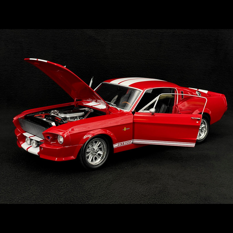 Modèle Réduit 1:12 KK Scale - Ford Mustang GT500 Eleanor 1967 Rouge Et Blanche - Neuf