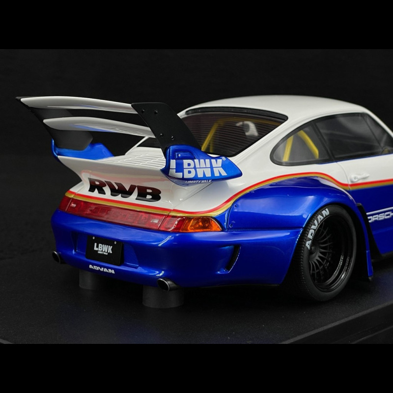 Porsche 911 RWB x Liberty Walk Type 993 2023 Blue / White 1/18 GT