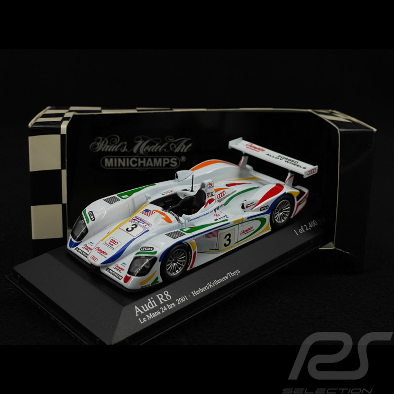 Audi R8 n° 3 24h Le Mans 2001 1/43 Minichamps 400010903