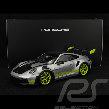 Porsche 911 GT3 RS Typ 992 2023 GT Silber / Säuregrün 1/18 Norev WAP0212100TGT3
