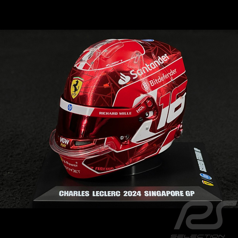 Charles Leclerc Helmet GP Singapore 2024 1/5 LookSmart LSHEL006