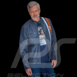 Veste en Cuir Gulf Roadmaster Bleu Marine GU252JAM05-100