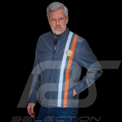 Veste en Cuir Gulf Roadmaster Bleu Marine GU252JAM05-100