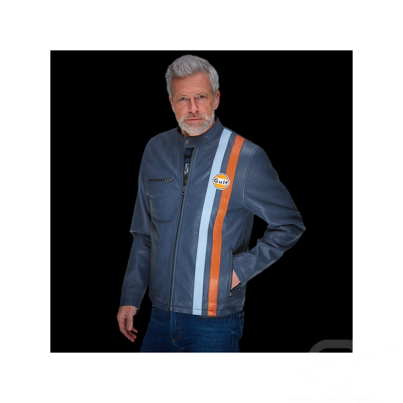 Gulf Leather Jacket Roadmaster Navy Blue GU252JAM05-100