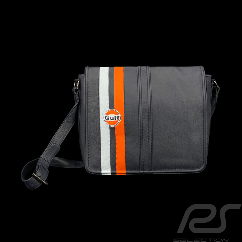 Sac Gulf Racing à Bandoulière en Cuir Silvertsone Bleu Marine GU252ACM02-100