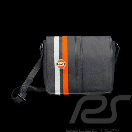 Gulf Umhängetasche Racing aus Leder Silvertsone Marineblau GU252ACM02-100