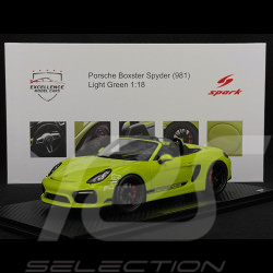 Porsche Boxster Spyder Type 981 Kiwi 2016 RS Selection X Spark Vert Lumière 1/18 Spark 18RSF007