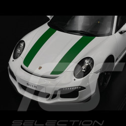 Porsche 911 R Type 991 2016 Pure White with Green Stripes 1/12 Schuco 450046900