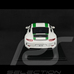 Porsche 911 R Type 991 2016 Pure White with Green Stripes 1/12 Schuco 450046900