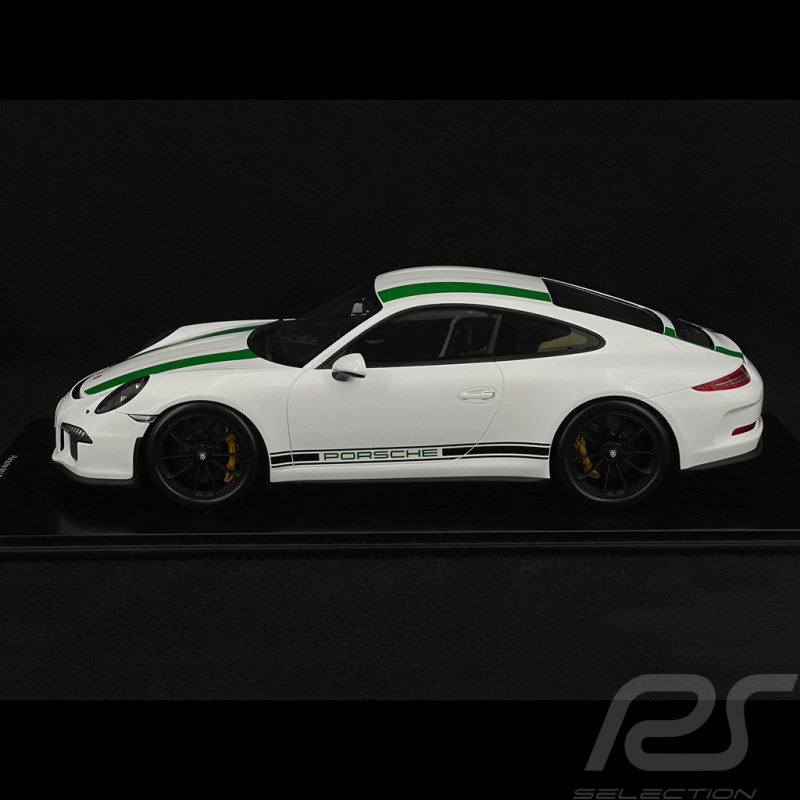 Porsche 911 R Type 991 2016 Blanc Pur Bandes Vertes 1/12 Schuco 450046900