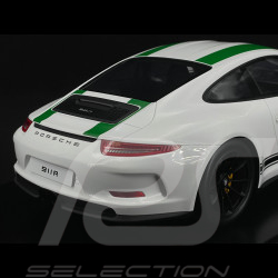 Porsche 911 R Type 991 2016 Pure White with Green Stripes 1/12 Schuco 450046900