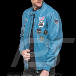 Veste Cuir 24h le Mans Pierre Bleu Maillard 27928-9922 - homme