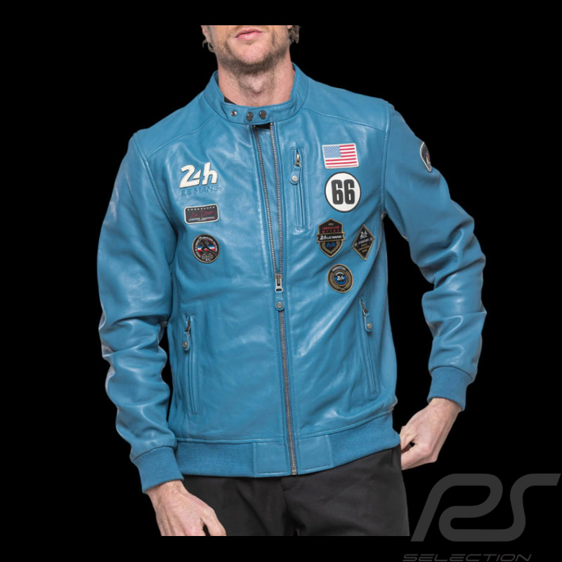 Veste Cuir 24h le Mans Pierre Bleu Maillard 27928-9922 - homme