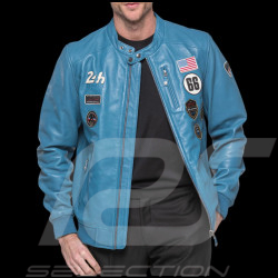 24h le Mans Leather Jacket Pierre Blue Maillard 27928-9922 - men