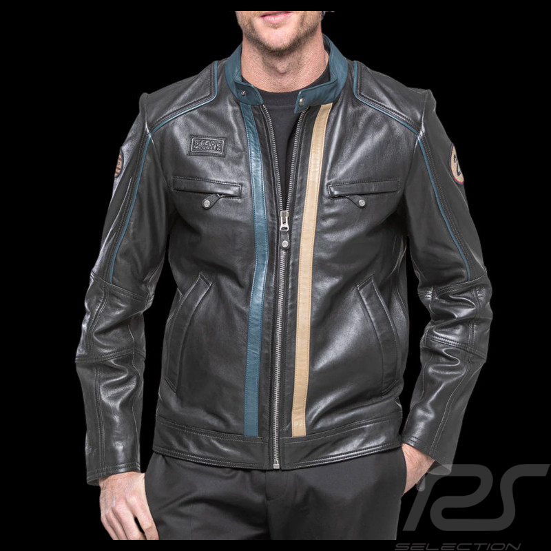 Veste Cuir 24h le Mans Steve McQueen Liam 2 Noir 27945-1504 - homme