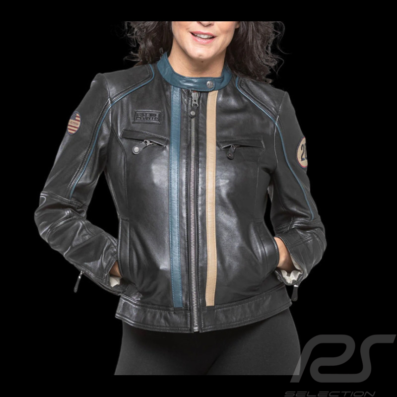Veste Cuir 24h le Mans Steve McQueen Jutta 2 Noir 27947-1504 - femme