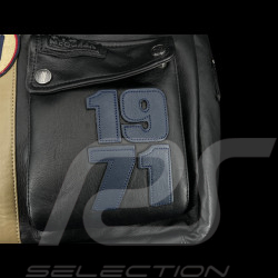 Sac 24h le Mans Steve McQueen Messenger à Bandoulière en Cuir Wayne 7 Noir 27954-1504