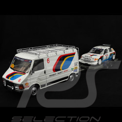 Set Rallye Peugeot 205 T16 n° 5 Sieger Tour de Corse 1986 mit Anhänger 1/18 Ottomobile OT384