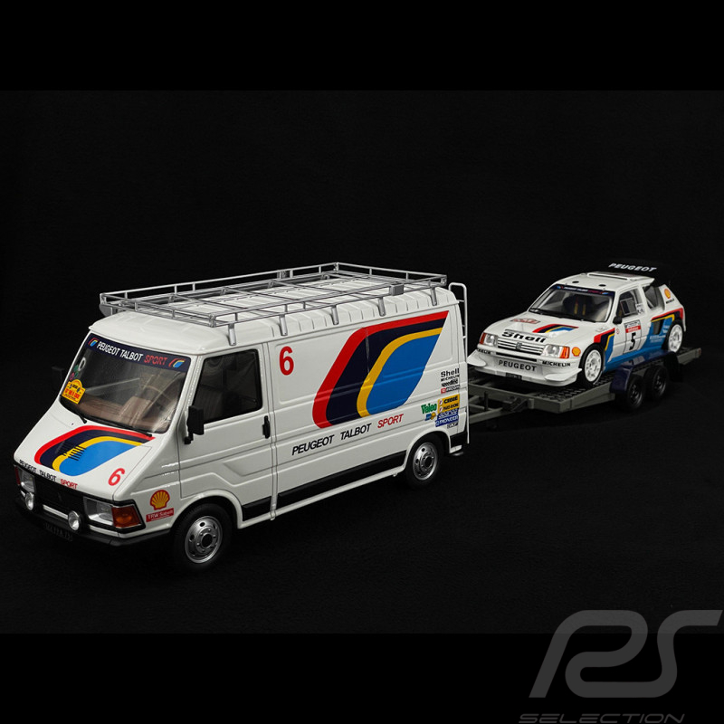 Set Rallye Peugeot 205 T16 n° 5 Winner Tour de Corse 1986 with Trailer 1/18 Ottomobile OT384