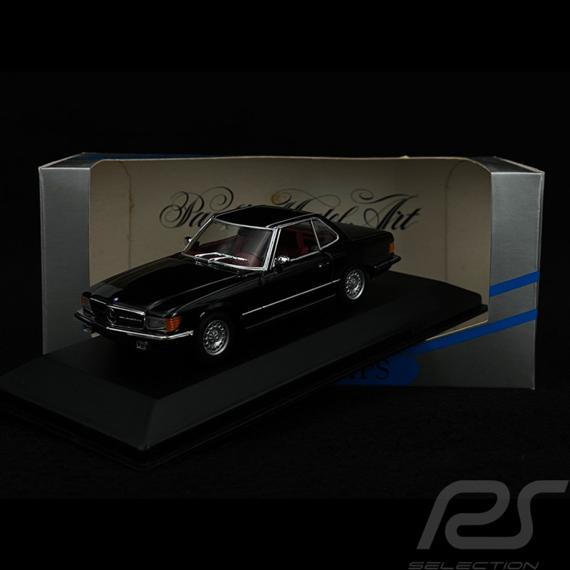 Mercedes-Benz 350 SL Cabriolet Hardtop R107 1971 Black Red 1/43 Minichamps 430033451