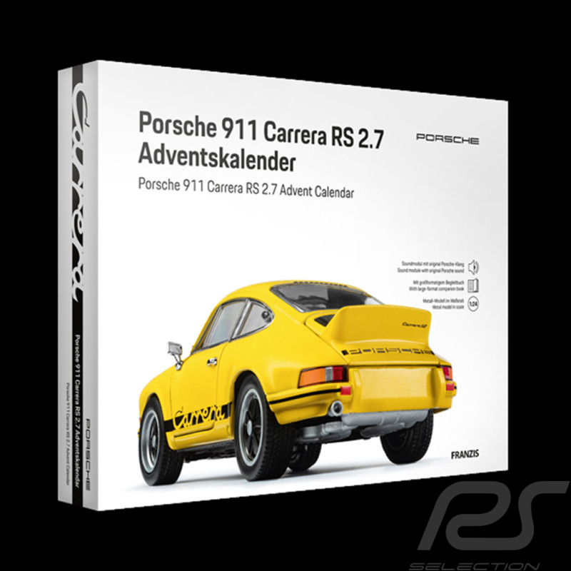 Calendrier de l'Avent Porsche 911 Carrera RS 2.7 1973 Jaune 1/24 Franzis 67273