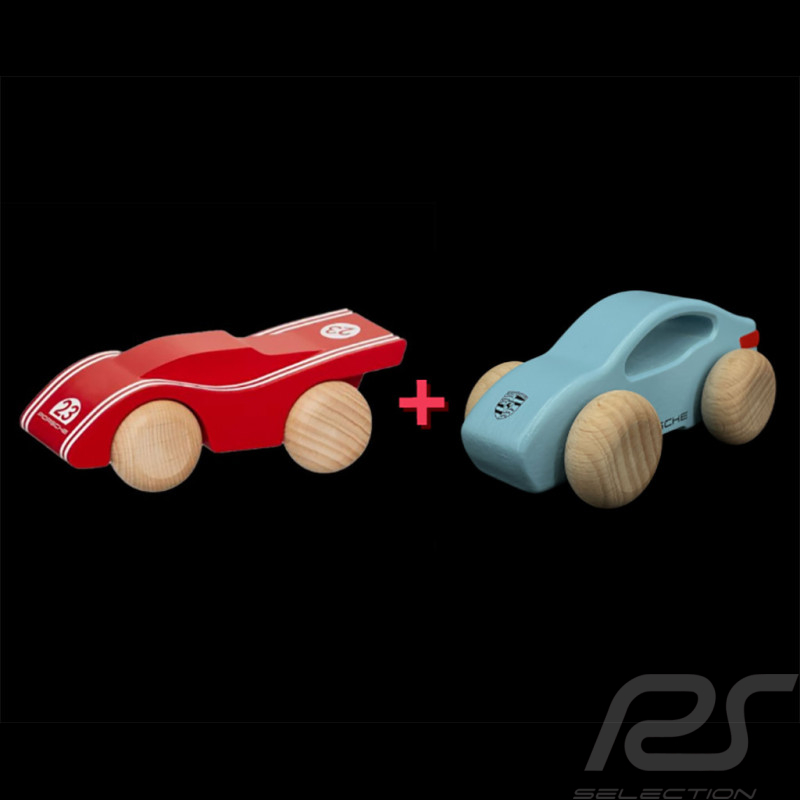 Duo Voiture Porsche 917 Salzburg + Porsche Taycan en bois
