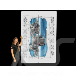 Banner Shelby Cobra 427 S/C 1965 Originalzeichnung von Sébastien Sauvadet