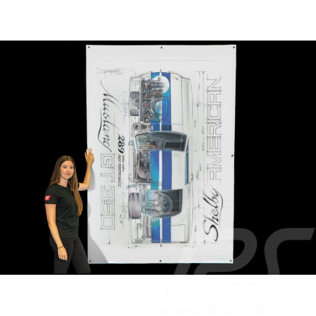 Bâche Ford Mustang Shelby GT350 1965 dessin original de Sébastien Sauvadet