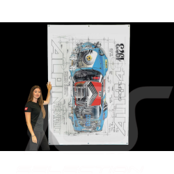 Banner Alpine A110 1800 n°1 Sieger Tour de Corse 1973 Originalzeichnung von Sébastien Sauvadet