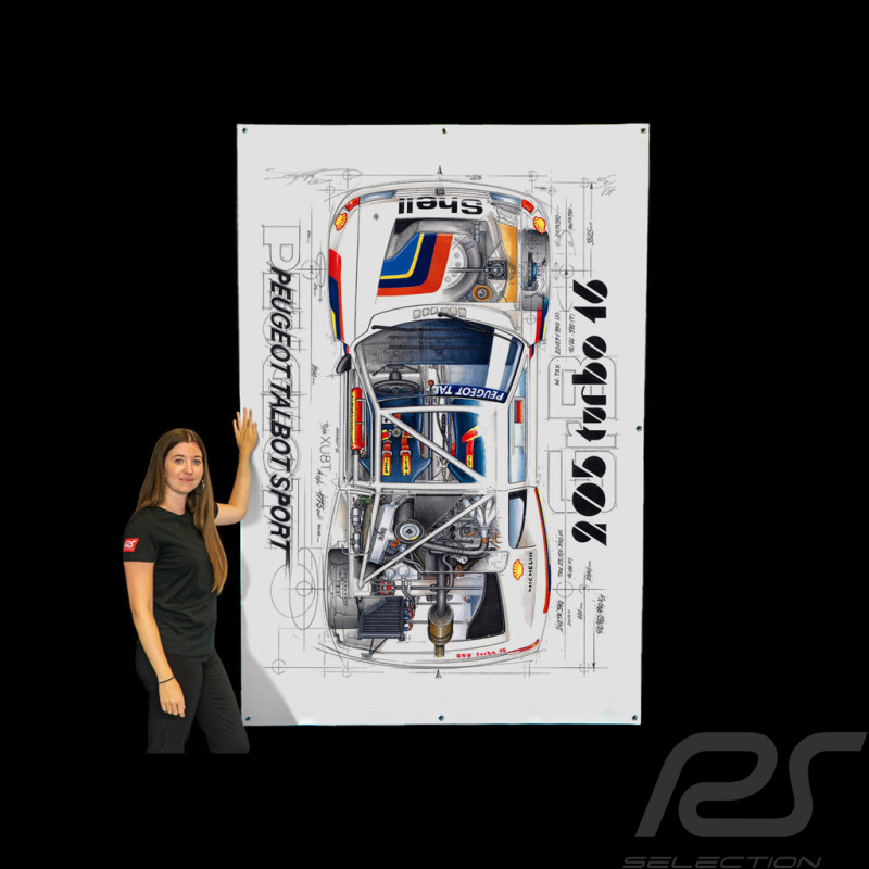 Banner Peugeot 205 Turbo 16 Gr.B Peugeot Talbot Sport Originalzeichnung von Sébastien Sauvadet