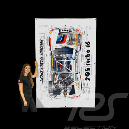Banner Peugeot 205 Turbo 16 Gr.B Peugeot Talbot Sport original drawing by Sébastien Sauvadet