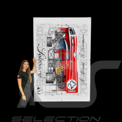 Banner Porsche 917 Le Mans 1970 n° 23 Porsche Salzburg Originalzeichnung von Sébastien Sauvadet