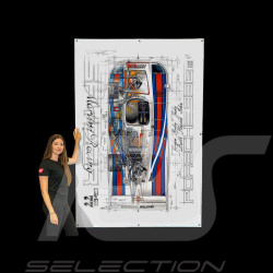 Banner Porsche 936 Martini Racing Sieger 24h Le Mans 1977 Originalzeichnung von Sébastien Sauvadet