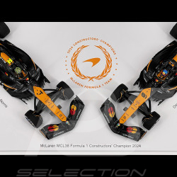 Set McLaren MCL38 Lando Norris n° 4 / Oscar Piastri n° 81 Champion Constructeur F1 2024 1/43 Spark S9571