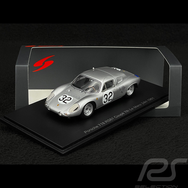 Porsche 718 RS61 Coupe n° 32 7ème 24h Le Mans 1961 Herrmann 1/43 Spark S9733