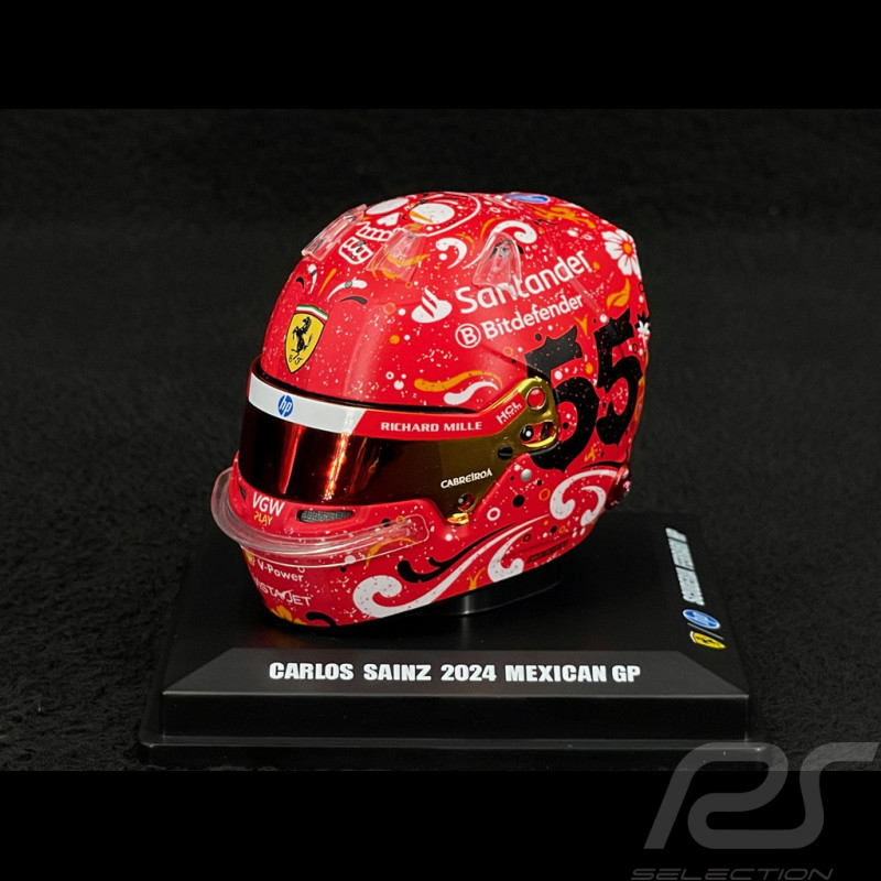 Casque Ferrari Carlos Sainz Jr. n° 55 Vainqueur GP Mexique F1 2024 1/5 LookSmart LSHEL007