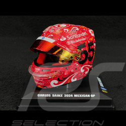 Casque Ferrari Carlos Sainz Jr. n° 55 Sieger Mexiko GP F1 2024 1/5 LookSmart LSHEL007