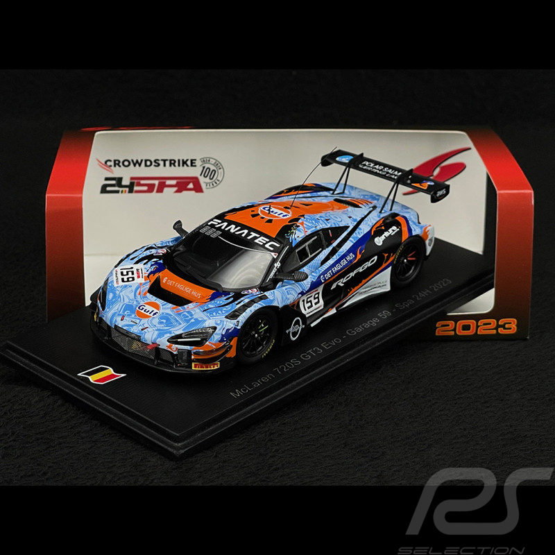 McLaren 720S GT3 Evo n° 159 24h Spa 2023 Gulf 1/43 Spark SB735