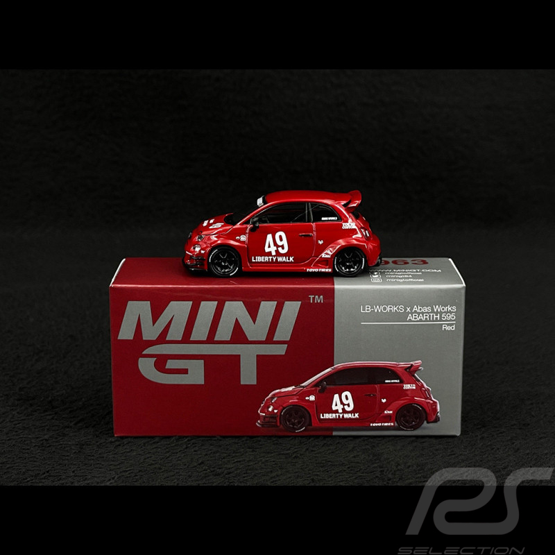 Fiat Abarth 595 LB-Works x Abas 2024 Rouge 1/64 Mini GT MGT00963-L