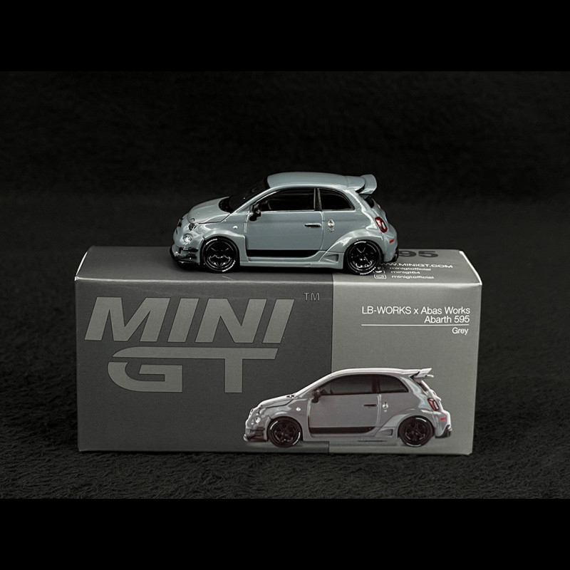 Fiat Abarth 595 LB-Works x Abas Works 2024 Grey 1/64 Mini GT