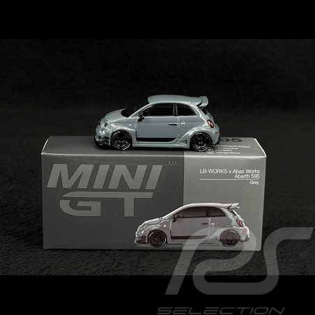 Fiat Abarth 595 LB-Works x Abas Works 2024 Grau 1/64 Mini GT MGT00995-L