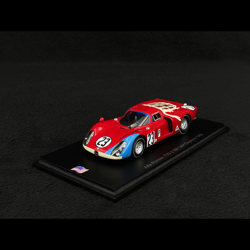 Miniature 1:43 Spark Alfa Romeo T33.2 #23 Daytona 1968 Andretti Bianchi - Neuve