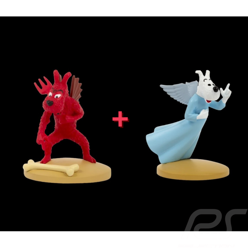 Set of 2 Snowy Figurine Angel & Démon Tintin in Tibet 11.5 cm