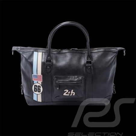 24h le Mans Leder Reisetasche Chris 48h Schwarz 27936-1504