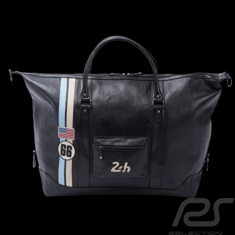 Grand Sac de Voyage 24h le Mans en Cuir Ken 72h Noir 27938-1504