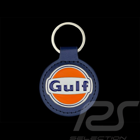 Gulf Logo Metal / Faux Leather Keyring Navy Blue Gulf GU252PCA01-100