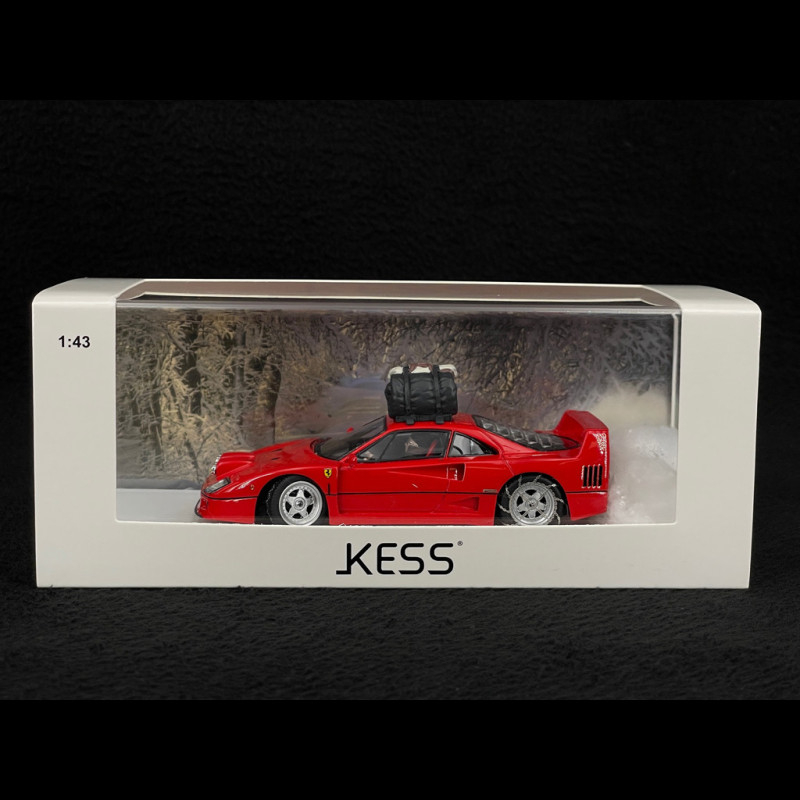 Ferrari F40 1993 Red Snow Drift in Japan with Driver 1/43 Kess
