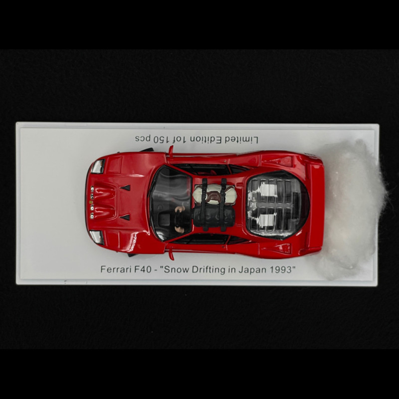 Ferrari F40 1993 Red Snow Drift in Japan with Driver 1/43 Kess